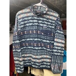 Patagonia Synchilla Snap-T Fleece Womens Sz Small Kuta Klash Shadow Blue